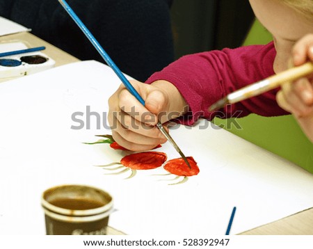watercolor. children draw. drawing school