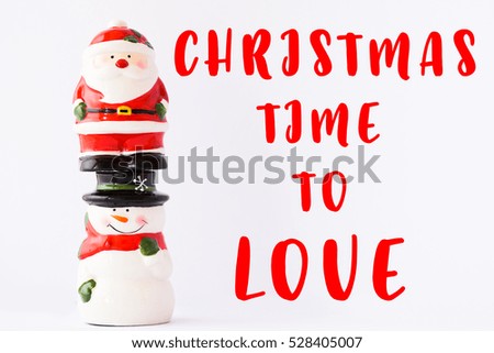 Santa Claus and Snowman.Merry christmas 2016.Christmas is time to Love.