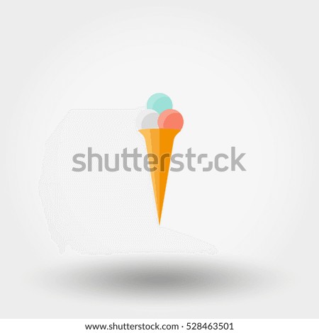 Ice Cream. Icon for web and mobile application. Vector illustration on a white background. Flat design style.