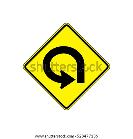 US road warning sign: 270 degree loop