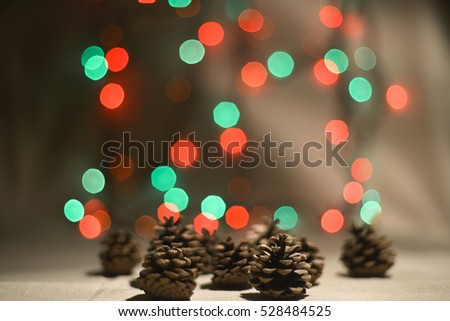 garland, Boke, in the hands, cones, background, space for text, Christmas, festive