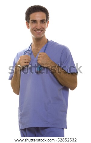 Male doctor with his stethoscope