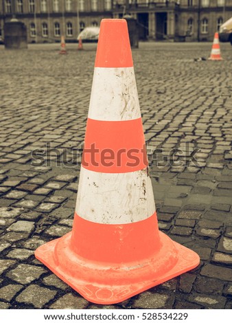 Vintage looking Traffic cone used in street road works