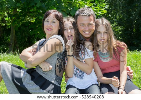 Happy family pictures at the park