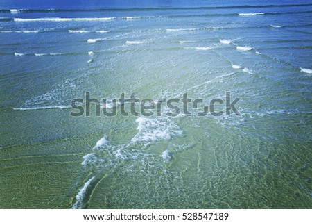 Sea water with waves on the shore, nature and outdoors