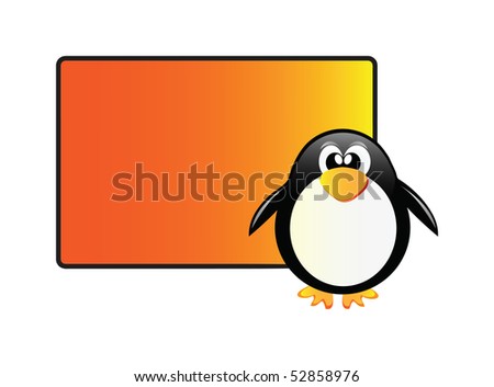 Very nice vector illustration of happy penguin, you can add your own text here