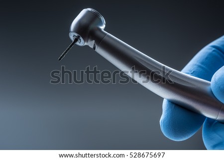 Close-up dental high speed turbine. Royalty-Free Stock Photo #528675697
