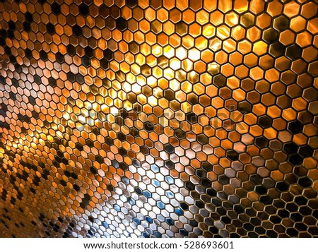 abstract dot pixels gold black with lights and shadow  background