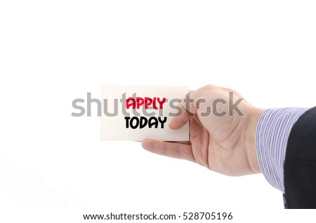 Apply today text concept isolated over white background
