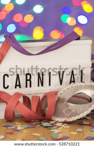 Colorful carnival background with  a placard