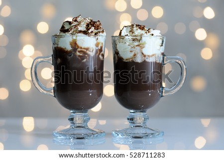 glasses with hot chocolate