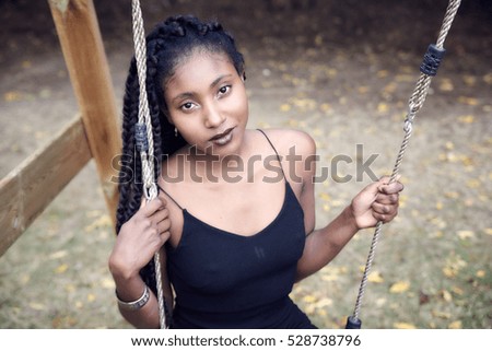 Beautiful black woman posing - think