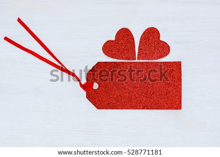 red tag label , gift bags, sale, Valentine's day