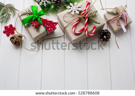 christmas background with christmas gifts