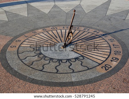 Sundial on the seafront of the city of Sebastopol, Crimea Royalty-Free Stock Photo #528791245