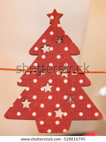 Christmas tree, ornaments and santa claus