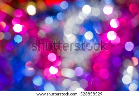 Multiple light blurred abstract bokeh background of Christmas light