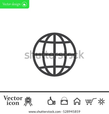 The globe icon. Flat Vector illustration
