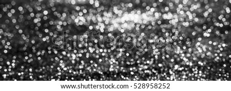 black and white glitter texture christmas abstract - panoramic background or bokeh with blank space