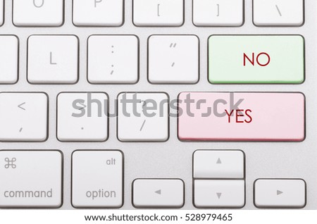 YES and NO word written on computer keyboard.