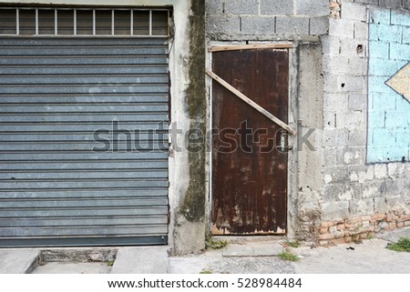 Door gate wall brick plaster abstract background