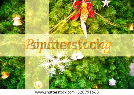 Popcorn String  - Abstract information to represent Happy new year as concept. The word Popcorn String  is a part of Merry Christmas and Happy new year celebration vocabulary in stock photo.