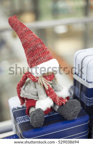Festive christmas decoration santa hat kid seasonal winter holidays