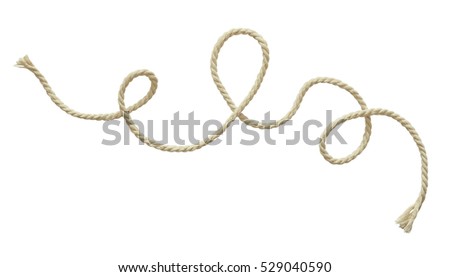 White wavy rope isolated on white Royalty-Free Stock Photo #529040590