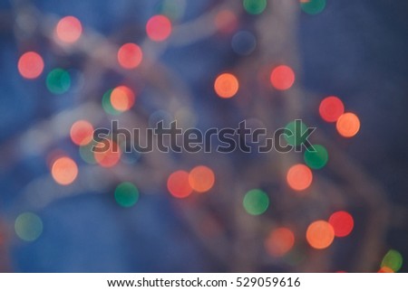 Colorful bokeh circles of light abstract background. Defocused. Fash.  Abstract festive background. Background image of stage in color lights
