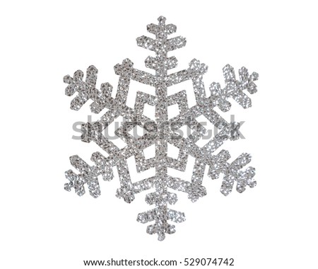 Silver Christmas snowflake isolated on white background