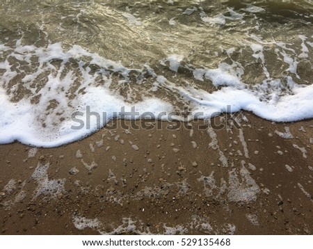 seashore, texture, small waves, sand