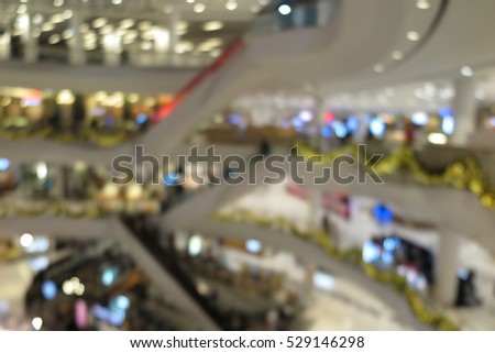 Mall interior, Luxury retail store interior abstract blur background