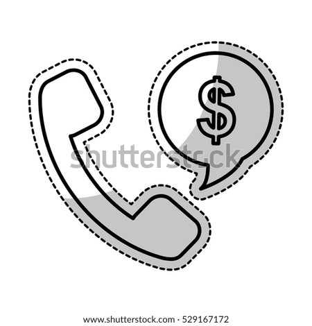 phone and money sign icon image vector illustration design 