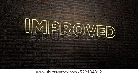 IMPROVED -Realistic Neon Sign on Brick Wall background - 3D rendered royalty free stock image. Can be used for online banner ads and direct mailers.
