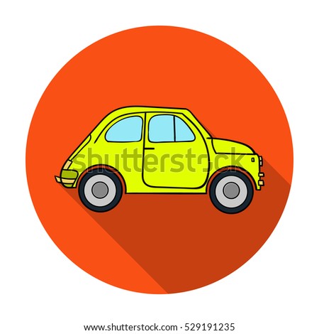Italian retro car from Italy icon in flat style isolated on white background. Italy country symbol stock vector illustration.