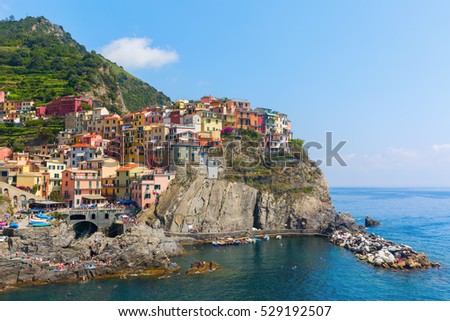picturesque village Manarola at Cinque Terre, Italy