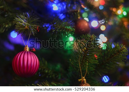 Christmas decorations on the Christmas tree Christmas