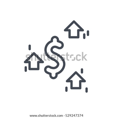 Business Trading Finance Trade Outlined Line Vector Icon Illustration dollar currency
