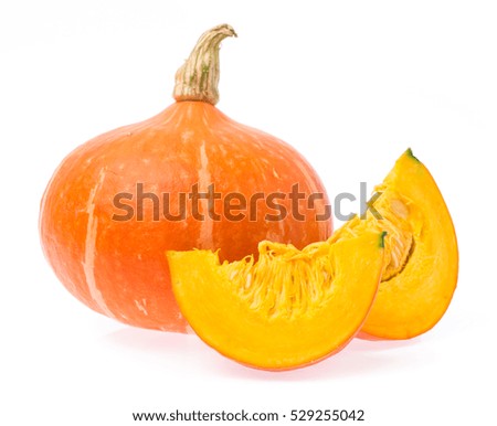 cut of Pumpkin isolated on white background