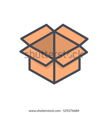 Business Ecommerce Icon vector illustration colored filled Open Box