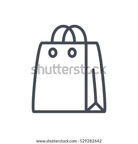 ecommerce icon vector outlined line business finance shop shopping bag