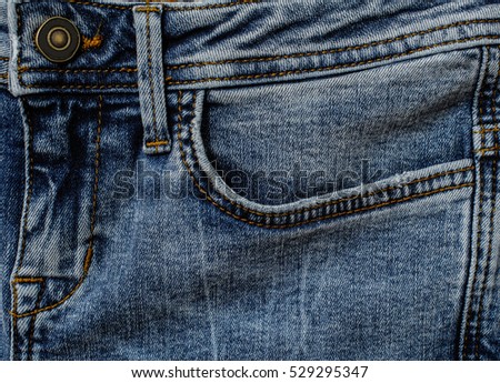 Details from blue jeans