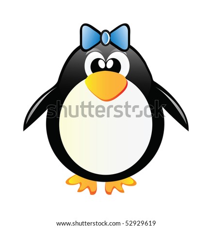 nice vector penguin girl isolated on white background