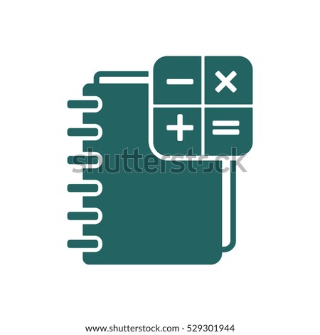 Notebook  icon, isolated  Flat design.