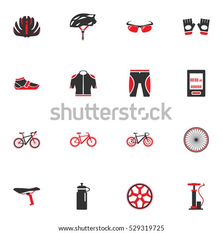 Vector bicycle icon set. mono symbol