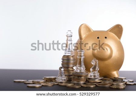 Money chess game business ,the strategy investment with your money.