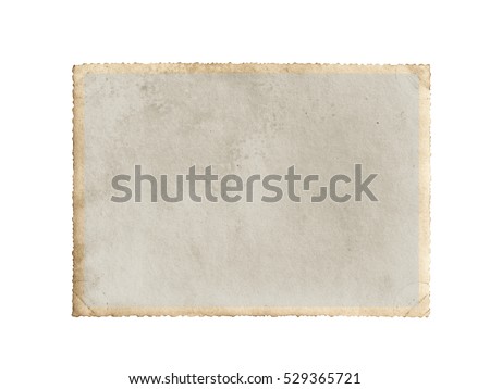 Old paper isolated on white background. Vintage photo. Rustic style