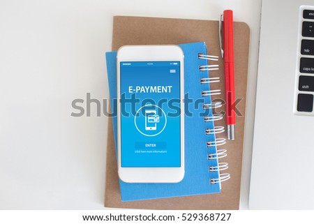 E-PAYMENT CONCEPT ON SCREEN