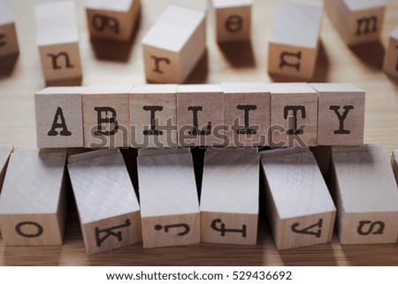 Ability Word in Wooden Cube