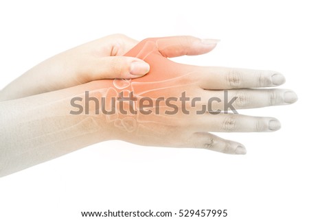 finger bone pain white background
